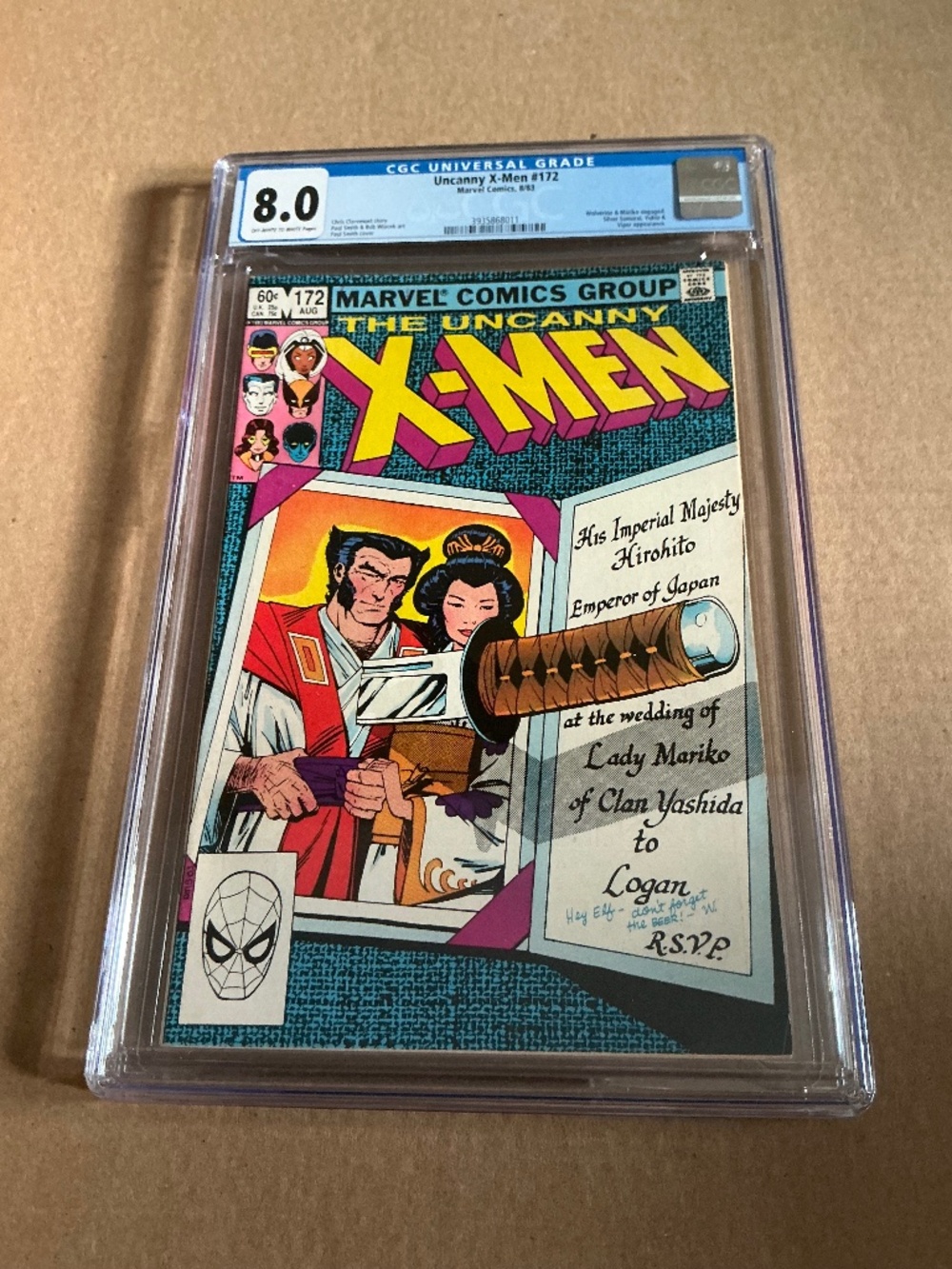 Uncanny X-Men 172 CGC 8.0 Wolverine Mariko Engagement Chris Claremont Marvel
